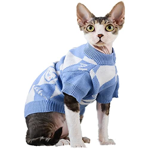 RayMinsino Curly cat Clothes Hairless cat Autumn and Winter Clothing British Short Kitten Stretch pet Sphinx cat Strickpullover von RayMinsino