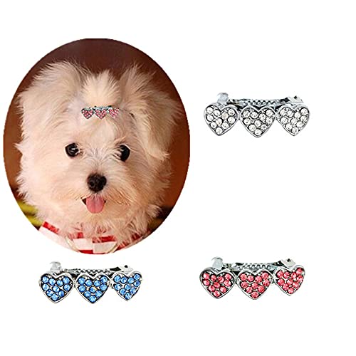 RayMinsino Haarnadeln, für Hunde und Katzen, mit Herzen, Diamanten, für Hunde und Katzen, geeignet für langhaarige Hunde, 3 Stück RayMinsino Haarnadeln, für Hunde und Katzen, mit Herzen, Diamanten, für Hunde und Katzen, geeignet für langhaarige Hunde, 3 Stück von RayMinsino