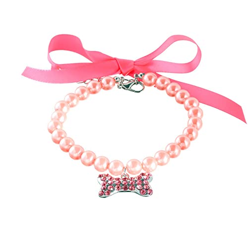 RayMinsino Halskette für Hunde und Katzen, mit Perlen, Knochenanhänger, verstellbar, Halsband RayMinsino Halskette für Hunde und Katzen, mit Perlen, Knochenanhänger, verstellbar, Halsband von RayMinsino