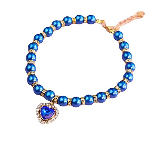 RayMinsino Halskette mit Perlenanhänger für Haustiere, Diamant-Anhänger, Halsband, Katzenschmuck, Teddy, kleine und mittelgroße Hunde von RayMinsino