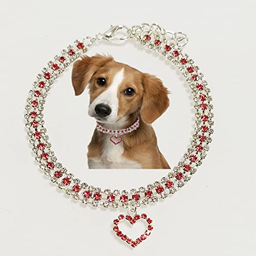 RayMinsino Haustier-Halsband, Diamant-Anhänger, verstellbar, elastisch, für Hochzeit, Katze und Hund von RayMinsino