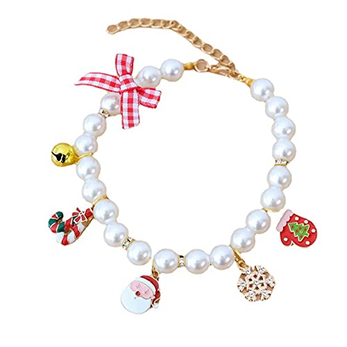 RayMinsino Haustier-Halsband, Kätzchen-/Hundeglöckchen, Perlen-Halskette, Weihnachtsschmuck, Cartoon, niedlicher Schmuck, geeignet für kleine und mittelgroße Haustiere RayMinsino Haustier-Halsband, Kätzchen-/Hundeglöckchen, Perlen-Halskette, Weihnachtsschmuck, Cartoon, niedlicher Schmuck, geeignet für kleine und mittelgroße Haustiere von RayMinsino