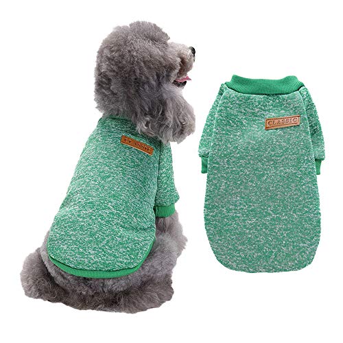 RayMinsino Haustier-Hundekleidung, warmer Pullover, niedlicher Strick, einfarbig, Hundepullover für kleine Hunde, Mädchen und Jungen, Hundepullover Mäntel, warme Kleidung für Welpen von RayMinsino