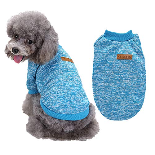 RayMinsino Haustier-Hundekleidung, warmer Pullover, niedlicher Strick, einfarbig, Hundepullover für kleine Hunde, Mädchen und Jungen, Hundepullover Mäntel, warme Kleidung für Welpen von RayMinsino
