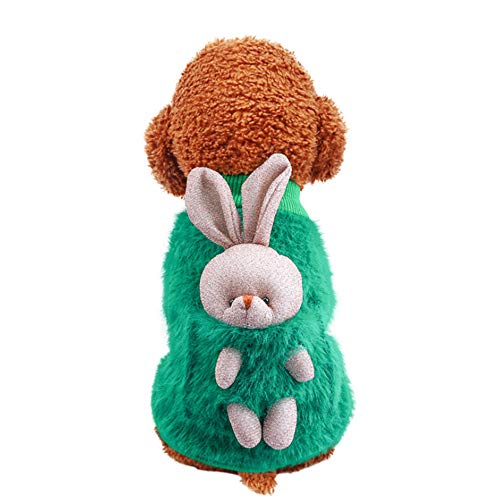 RayMinsino Haustier-Hundepullover mit Taschen, Kaninchen-Motiv, zweibeinig, Rundhalsausschnitt, warm, für Hunde und Katzen von RayMinsino