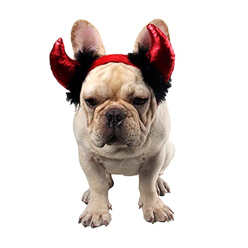 RayMinsino Haustier-Kopfbedeckung für Halloween, kleiner Teufelsform, lustig, Keimungsring, Dekoration, verstellbar von RayMinsino