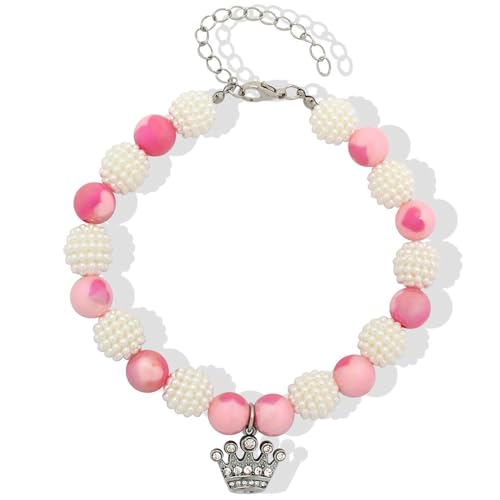 RayMinsino Haustier-Perlenhalsband, niedlicher Kronenanhänger, für Katzen und Hunde, verstellbar, 29 cm + 6,9 cm RayMinsino Haustier-Perlenhalsband, niedlicher Kronenanhänger, für Katzen und Hunde, verstellbar, 29 cm + 6,9 cm von RayMinsino