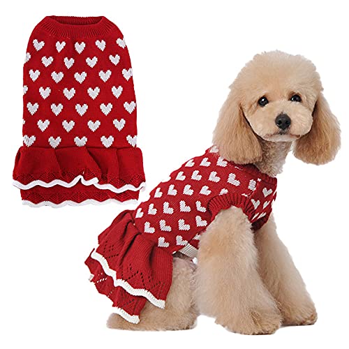 RayMinsino Hundepullover für Haustiere, warm, niedlich, gestrickt, für Mädchen und Jungen, für Welpen, Katzen, warme Kleidung von RayMinsino