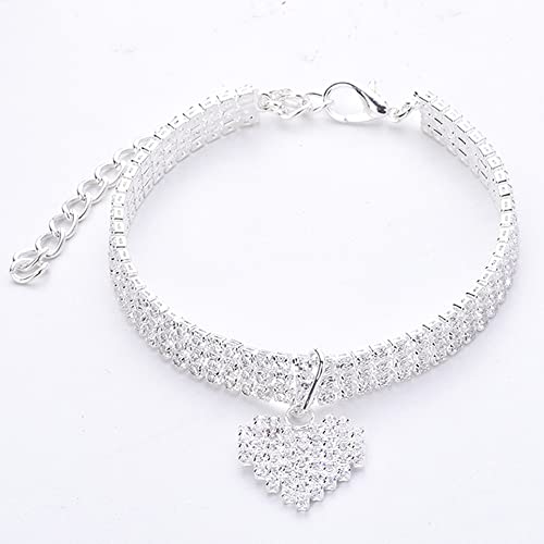 RayMinsino Pet Supplies Gradient Farbe Kristall Elastische Halskette Zweifarbige Pfirsich Herz Zirkon Farbige Diamant Halsband Katze und Hund Schmuck von RayMinsino