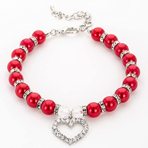 RayMinsino Pet Supplies Perlen-Halskette mit Diamant-Anhänger, Haustierhalsband, Katzen- und Hundeschmuck von RayMinsino
