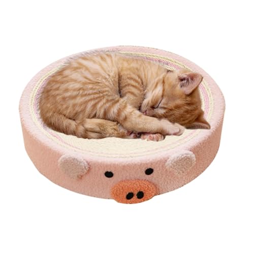 Cat Scratching Board Round - 40x40x10cm Katzenkratzbretter Rund, Katzenkratzer Sisal, Rundes Katzenbett Sisal, Krallenschärfendes Katzenspielzeug Mit Fruchtdesign, Light Pink Cat Scratching Board Round - 40x40x10cm Katzenkratzbretter Rund, Katzenkratzer Sisal, Rundes Katzenbett Sisal, Krallenschärfendes Katzenspielzeug Mit Fruchtdesign, Light Pink von Raypontia