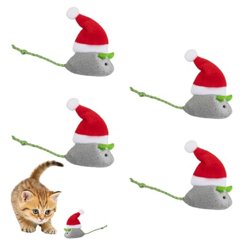Raypontia 8 Stück Mäuse Katzenspielzeug Mit Weihnachtsmütze,10 * 3 * 5 cm Weihnachtskatzenspielzeug,Weihnachtliches Katzenspielzeug,Interaktives Katzenspielzeug Spielzeug,Kätzchen Spielzeug Mäuse, Raypontia 8 Stück Mäuse Katzenspielzeug Mit Weihnachtsmütze,10 * 3 * 5 cm Weihnachtskatzenspielzeug,Weihnachtliches Katzenspielzeug,Interaktives Katzenspielzeug Spielzeug,Kätzchen Spielzeug Mäuse, von Raypontia