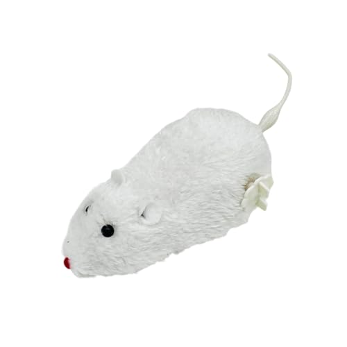 Raypontia Aufziehbares Mäusespielzeug,Katzenmäusespielzeug - Interaktives Jagdspielzeug für Mäuse,Jagd aufziehbare Maus, Plüsch-Mäusespielzeug, Uhrwerk-Maus-Laufspielzeug, Maus-Rennspielzeug von Raypontia