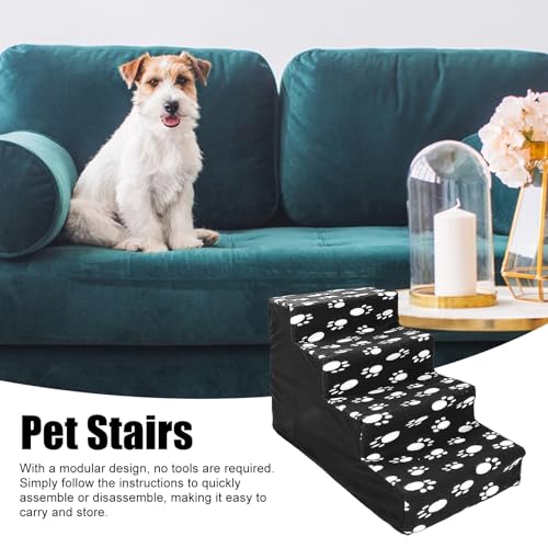 Raypontia Hundeschritte - 4-Stufen-Haustiertreppe fürs Bett,Bequeme Flanell-Kätzchentreppe, hohe Betten, Betttreppe, Hund, kleine Tiere von Raypontia
