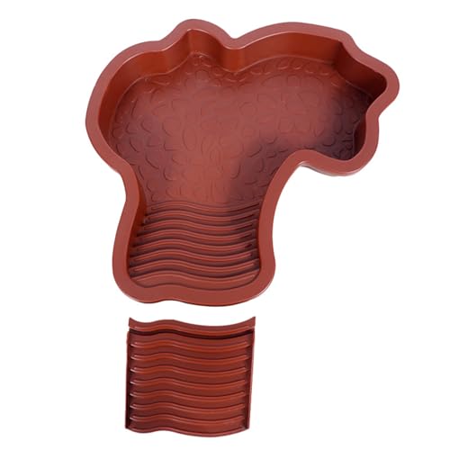 Raypontia Reptilien Badebecken - 35x28,5x4,3 cm Reptilien Wasserschale, Schildkröten Badeschale Mit Geneigter Futterplatte, Für Meeresschildkröten Und Verschiedene Reptilien, Red Brown von Raypontia