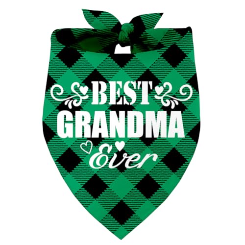 Best Grandma Ever Hundehalstuch, beste Oma Ever Geschenk, Haustier Schal Zubehör, bedruckte Hundehalstücher Geschenk für Hundeliebhaber Geburtstag oder Weihnachten, für kleine, mittelgroße und große von Razpah