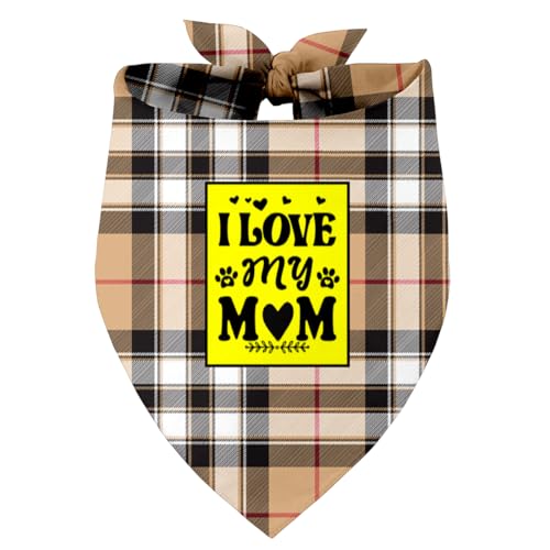 Hundehalstuch, Aufschrift "I Love My Mom", Geschenk für Hundeliebhaber, Geburtstag oder Weihnachten, für kleine, mittelgroße und große Hunde (L15) von Razpah