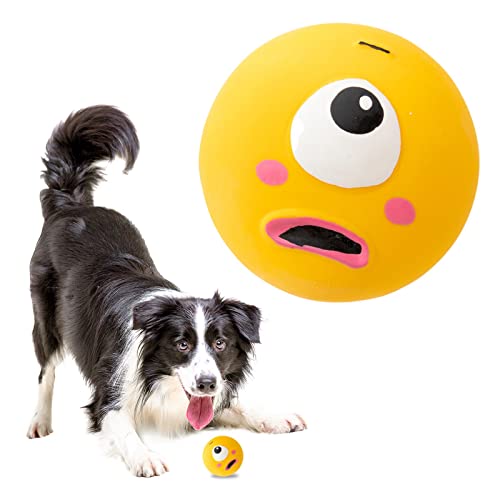 Rben Quietschender Hundespielzeug Ball,Hüpfende Hundebälle mit großen Augen | Big Eyes Lustige Hundebälle für mittelgroße Hunde große Hunde, Hüpfendes Hundespielzeug Ball für das Beißtraining von Rben