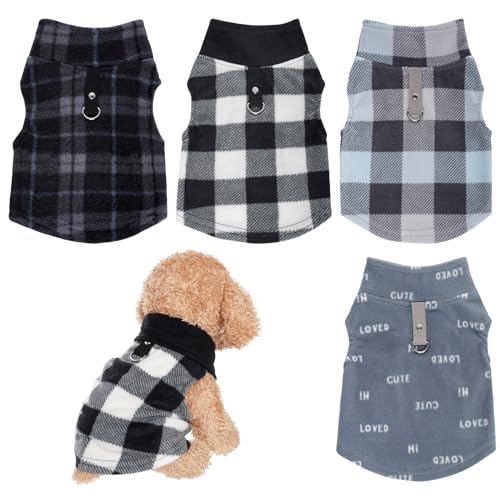 Rbenxia Hundepullover mit Leinenring, weiche Fleece-Weste, warm, für Welpen, Katzen, Haustiere, Winter-Outfits, Größe S, 4 Stück Rbenxia Hundepullover mit Leinenring, weiche Fleece-Weste, warm, für Welpen, Katzen, Haustiere, Winter-Outfits, Größe S, 4 Stück von Rbenxia