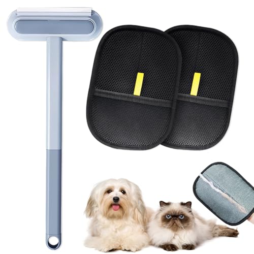 3 in 1 Pet Hair Remover 2 Stück Fell Magnet Handschuh Multifunktion Langen Griff Langlebig Wiederverwendbar Und Waschbar Für Möbel, Kleidung, Teppiche, Auto, Außenbereich Tierhaare von Rbleote