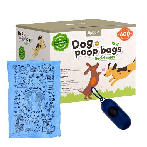 Ökologische Hundekotbeutel Mit Spender | Für Alle Rassen Und Größen | Öko-Tüten + Leinenbeutelhalter | Bio-Hundekotbeutel Für Widerstandsfähige Bedürfnisse von Rc Ocio