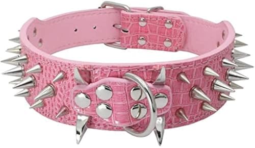 Hundehalsband Mit Scharfen Stacheln Besetzte Luxuriös Gepolsterte Lederhalsbänder für Mittelgroße Hunde 5cm Breite Halskette Gegen Beißen (L, PK-SB) Hundehalsband Mit Scharfen Stacheln Besetzte Luxuriös Gepolsterte Lederhalsbänder für Mittelgroße Hunde 5cm Breite Halskette Gegen Beißen (L, PK-SB) von Izefia