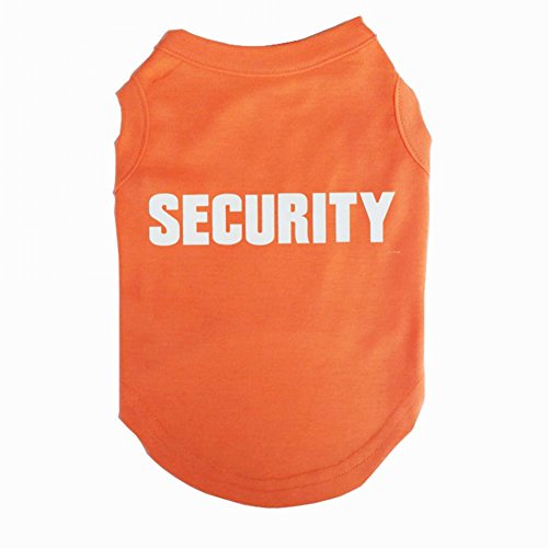 Hundehemd T-Shirts Welpe Sommerkleidung Hund Tank Top Weste Security Schweißhemd für kleine Hund mittlere Hundekatze (M, Orange) von Izefia