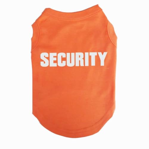 Hundehemd T-Shirts Welpe Sommerkleidung Hund Tank Top Weste Security Schweißhemd für kleine Hund mittlere Hundekatze (M, Orange) von Izefia