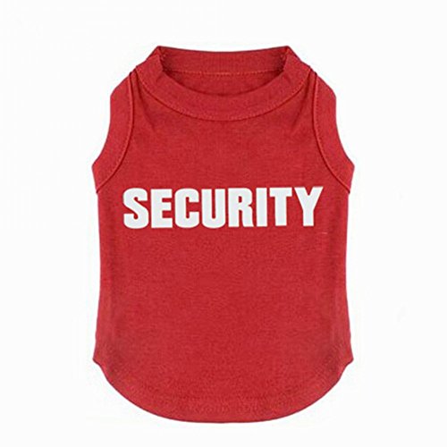 Hundehemd T-Shirts Welpe Sommerkleidung Hund Tank Top Weste Security Schweißhemd für kleine Hund mittlere Hundekatze (S, Rot) von Izefia