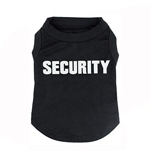 Hundehemd T-Shirts Welpe Sommerkleidung Hund Tank Top Weste Security Schweißhemd für kleine Hund mittlere Hundekatze (S, Schwarz) von Izefia