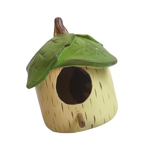 Rdxanc Harze Blatt Vogelhaus für Kolibris Outdoor Balkone Vogelhabitat Haus Hängend Vogelnest Garten Deko Ornament von Rdxanc