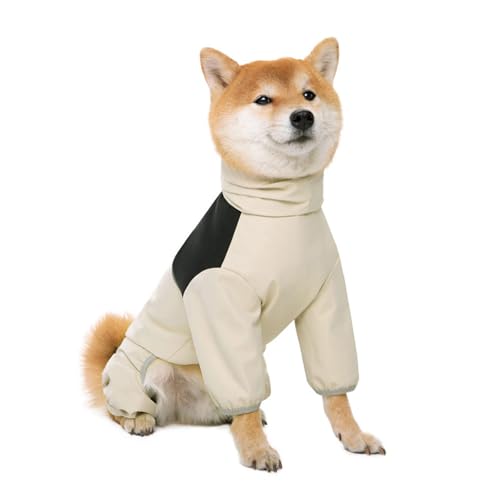 Rdxanc Hunde-Regenmantel, wasserdicht, Jumpsuits mit reflektierenden Streifen und 4 Beinen, Regenmäntel für kleine bis große Rassen, Outdoor-Activi von Rdxanc