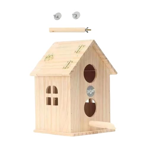 Rdxanc Vogel-Nistkasten aus Naturholz für den Außenbereich, Dekoration für Papageien, Vogelhäuser für Balkon oder Garten von Rdxanc
