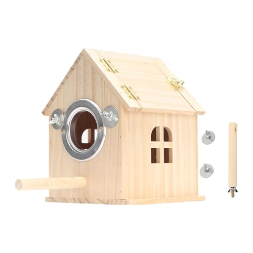 Rdxanc Vogel-Nistkasten aus Naturholz für den Außenbereich, Dekoration für Papageien, Vogelhäuser für Balkon oder Garten von Rdxanc