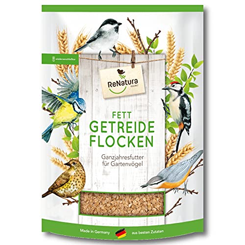 ReNatura® Fett-Getreideflocken Vogelfutter Vogel Nahrung Futtermischung für Gartenvögel 2,5 kg von ReNatura
