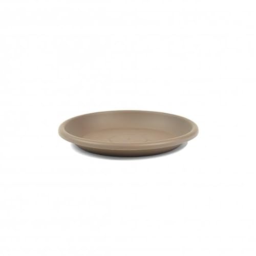 Blumentopfuntersetzer Untersetzer Pflanztopfuntersetzer aus Kunststoff Untertopf Frostsicher UV-Beständig Wasserfest Rund - Taupe Ø 17 cm von ReWu