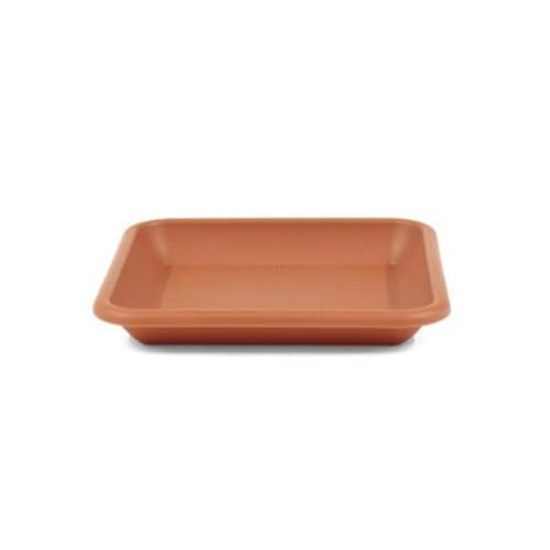 ReWu Blumentopfuntersetzer Untersetzer Pflanztopfuntersetzer aus Kunststoff Untertopf Frostsicher UV-Beständig Wasserfest Eckig - Terrakotta 17 x 17 cm von ReWu