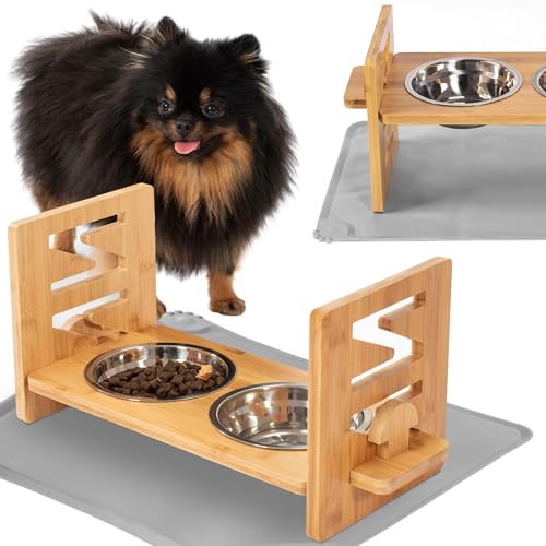 Rea, PuppyJoy Futternapf aus Metall für Haustiere Pj-085 Beige, Robust, pflegeleicht & hygienisch für Haustiere - 19,5X42,5X19,5CM von Rea