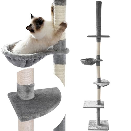 Rea, PuppyJoy Katzenkratzbaum mit Mehreren Ebenen 331669 Grey, Spiel, Schlaf und Kletterparadies für Stubentiger - 34X40X260CM Rea, PuppyJoy Katzenkratzbaum mit Mehreren Ebenen 331669 Grey, Spiel, Schlaf und Kletterparadies für Stubentiger - 34X40X260CM von Rea