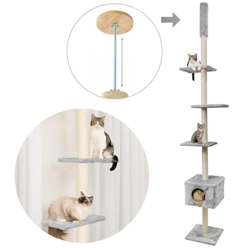 Rea, PuppyJoy Katzenkratzbaum mit Mehreren Ebenen P70374 Grey, Spiel, Schlaf und Kletterparadies für Stubentiger - 35X3,8X270CM Rea, PuppyJoy Katzenkratzbaum mit Mehreren Ebenen P70374 Grey, Spiel, Schlaf und Kletterparadies für Stubentiger - 35X3,8X270CM von Rea