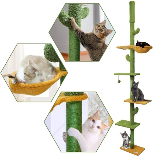 Rea, PuppyJoy Katzenkratzbaum mit Mehreren Ebenen P70375 Green, Spiel, Schlaf und Kletterparadies für Stubentiger - 25X4X265CM Rea, PuppyJoy Katzenkratzbaum mit Mehreren Ebenen P70375 Green, Spiel, Schlaf und Kletterparadies für Stubentiger - 25X4X265CM von Rea