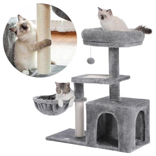 Rea, PuppyJoy Katzenkratzbaum mit Mehreren Ebenen P70384 Grey, Spiel, Schlaf und Kletterparadies für Stubentiger - 59X35X70CM Rea, PuppyJoy Katzenkratzbaum mit Mehreren Ebenen P70384 Grey, Spiel, Schlaf und Kletterparadies für Stubentiger - 59X35X70CM von Rea
