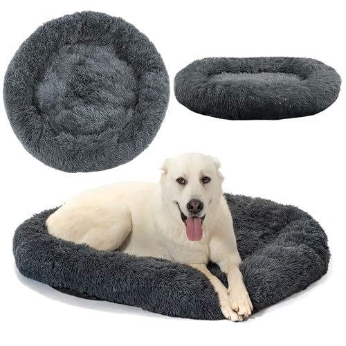 Rea, PuppyJoy Weiches Haustierbett Donut Pj-004 100CmDark Grey, Bequemer Schlafplatz für kleine und große Fellnasen - 100X100X18CM Rea, PuppyJoy Weiches Haustierbett Donut Pj-004 100CmDark Grey, Bequemer Schlafplatz für kleine und große Fellnasen - 100X100X18CM von Rea