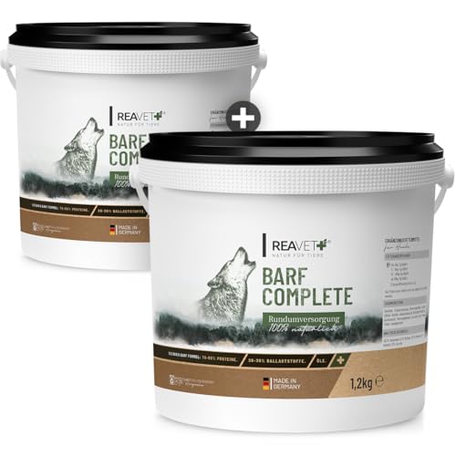 ReaVET Barf Complete Hund Pulver I 2 x 1,2 kg im 2er Set I Barfen für Hunde, Barf Zusatz Komplett, Mineralien & Vitamine, Barf Hund von ReaVET