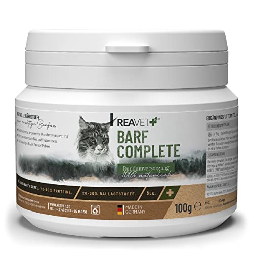 ReaVET Barf Complete Katze für 5 Monate – Barf Rundumversorgung Katze, Barfen für Katze, Barf Zusatz Katze, Katzen Vitamine für Katzen und Katze Mineralien von ReaVET