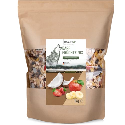 ReaVET Barf Früchtemix 1kg, Obstflocken Hunde Getreidefrei & Glutenfrei, Barf Zusatz Hund, Hundeflocken, Barf Hundefutter, Flockenfutter Hund ReaVET Barf Früchtemix 1kg, Obstflocken Hunde Getreidefrei & Glutenfrei, Barf Zusatz Hund, Hundeflocken, Barf Hundefutter, Flockenfutter Hund von ReaVET