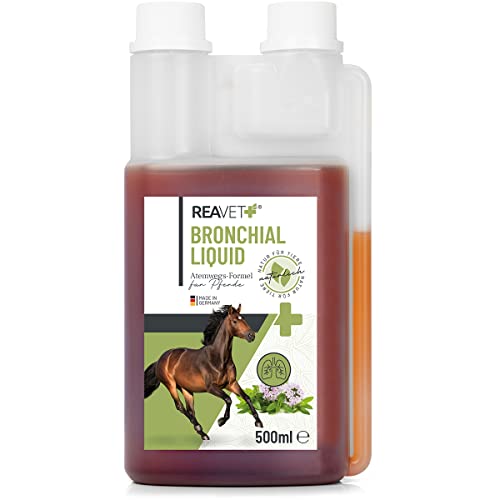 ReaVET Bronchial Liquid 500ml, für Bronchien Pferd, Husten Pferd, Hustenkräuter für Pferde, Unterstützung der Atemwege, Naturprodukt Ohne Zusätze von ReaVET