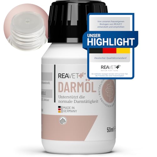 ReaVET Darmöl für Katzen 50ml I Verdauung, Darmflora I Sekundierend bei Verstopfung und Verdauungsproblemen, kein Remedium und Laxans von ReaVET