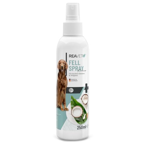 ReaVET Fellpflege Pflegespray Kokos 250ml - Sanftes Fellspray für Hunde & Katzen, Entfilzungsspray & Kämmhilfe, mit Kokosspray mit Kokosöl von ReaVET