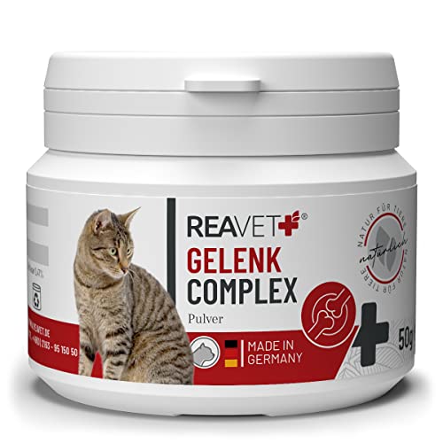 ReaVET Gelenk Complex Katze, für 3 Monate, Alternative zu Gelenktabletten – sehr hohe Akzeptanz- Spezial Gelenkmittel für Katzen, Besser als Grünlippmuschel, MSM, Teufelskralle, Taurin, Glucosamin von ReaVET